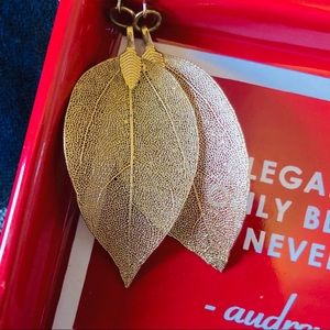 Etched Leaf Earrings